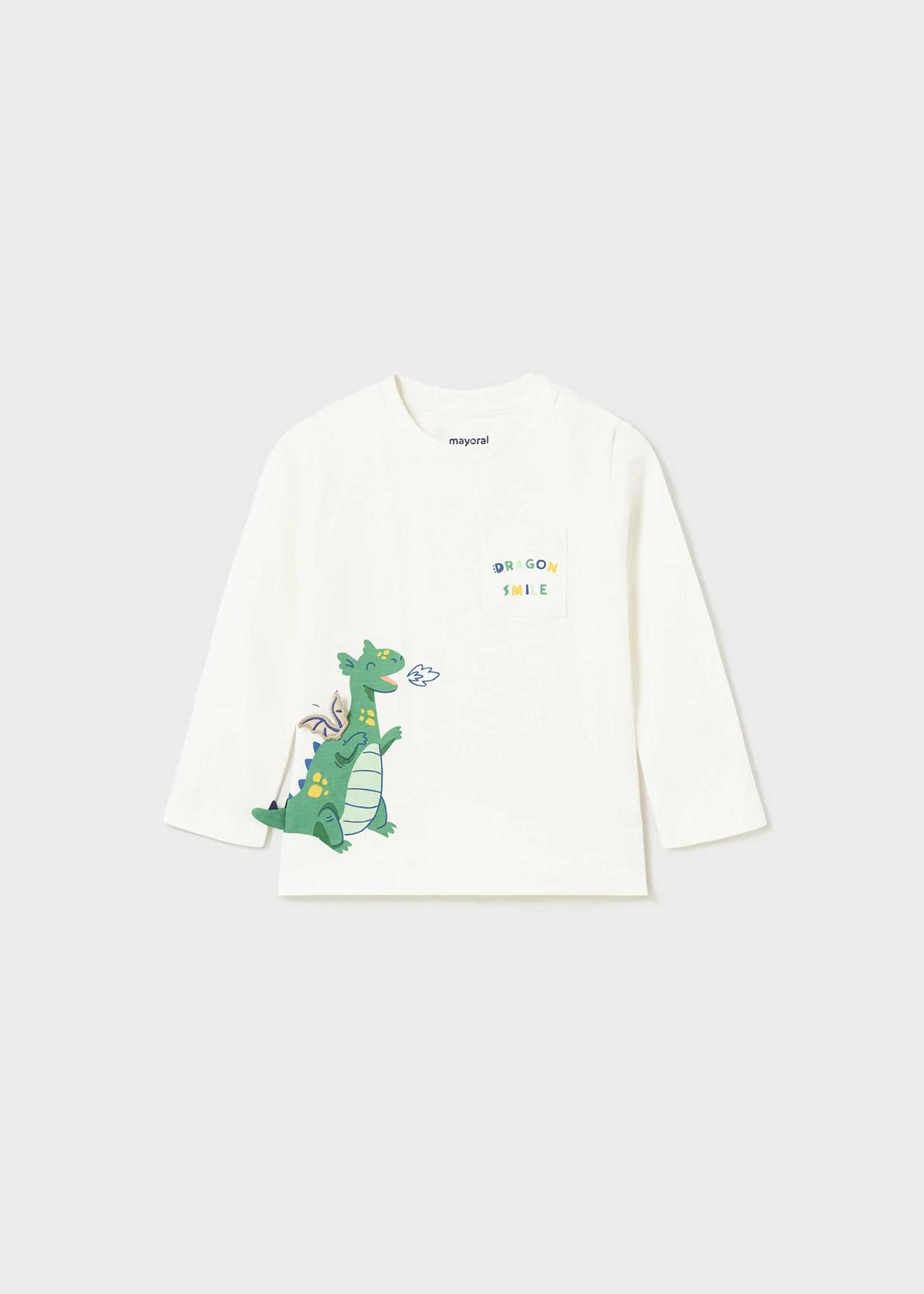 Mayoral L/S T-Shirt with Dragon Print Style 2017 - Cream